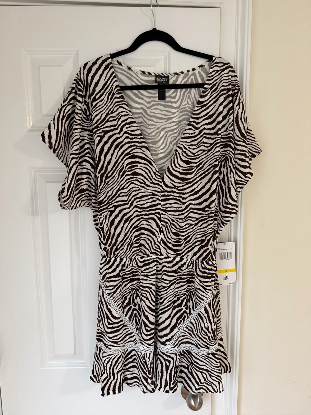 Coco Reef Women's Adorn Cover Up Beach Dress Zebra Size M NWT